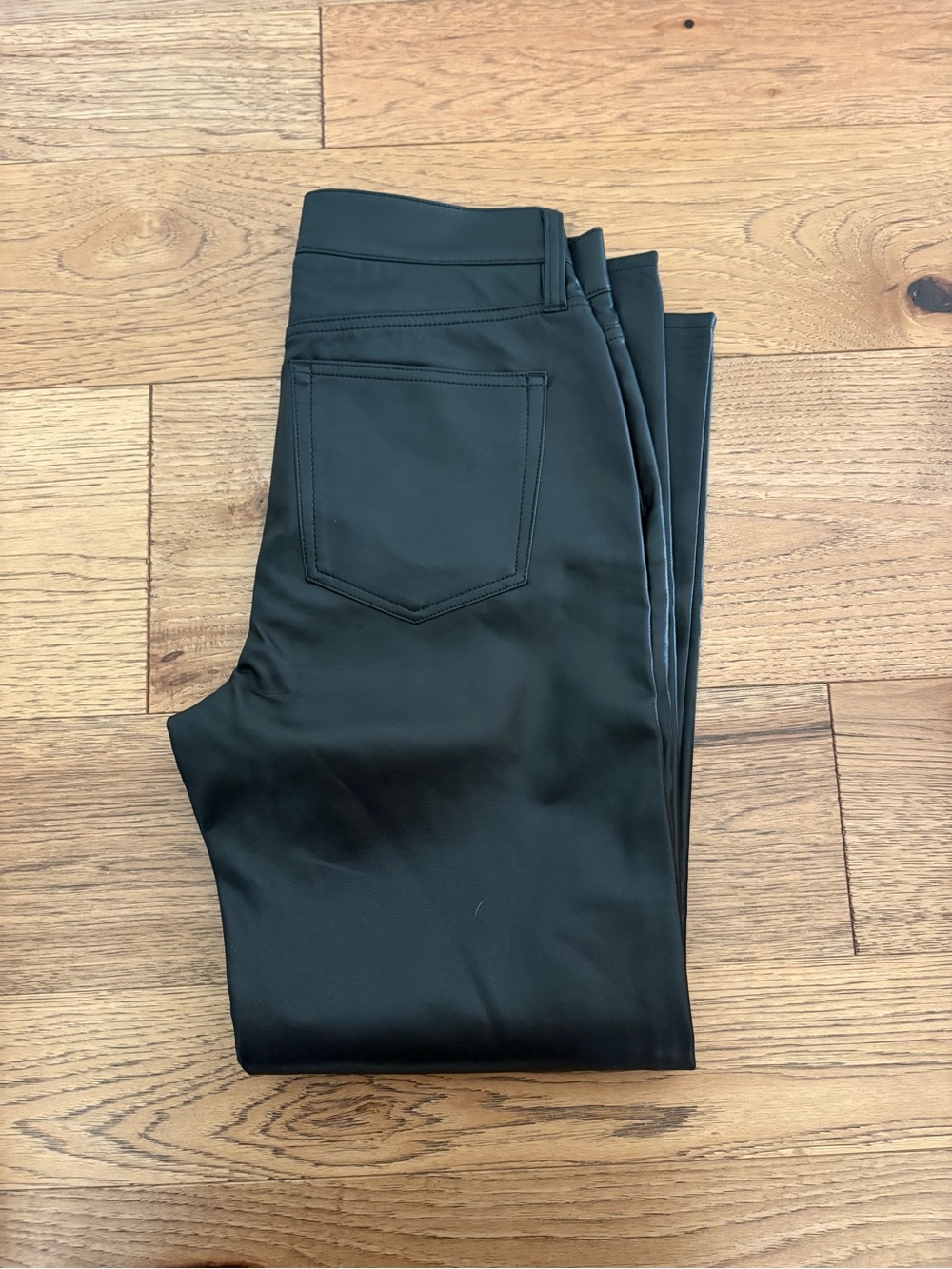J. Crew Black Slim Wide Faux Leather Pants